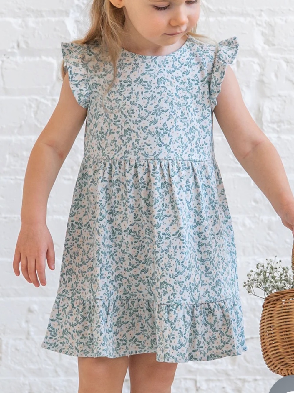 Kendi Toddler Floral Ruffle Hem Dress
